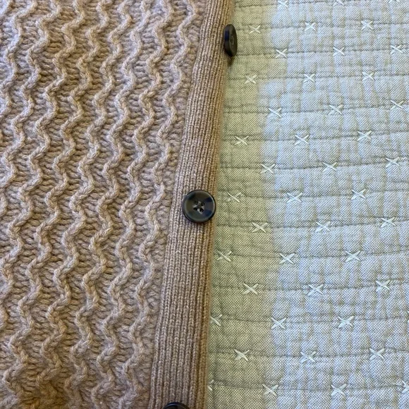 Garnet Hill Taupe Cardigan Sweater